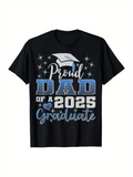 Men's T-Shirt Proud Dad Of A 2025 Graduate Glittering Stars With Graduation Cap Design