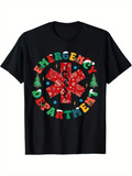 Men's T-Shirt Emergency Department Holiday Party Pattern With Christmas Trees Bandana Cross