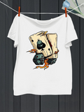 Men's T-Shirt Retro Playing Cards With Flaming Dice And Vintage Style