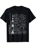 Men's T-Shirt Saturn V Rocket Handwritten Notes With Detailed Engineering Diagrams