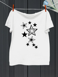 Men's T-Shirt Scattered Black And White Stars In Playful Arrangement Star