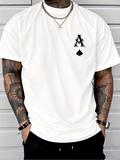 Men's T-Shirt Ace Symbol With Black Monogram Among White Minimal T Shirt