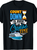 Men's T-Shirt Countdown Is Over Blue Words And Stylish Modern Cruise Ship