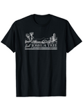 Men's T-Shirt Visit Joshua Tree Desert Landscape With Silhouetted Cactus And Rugged Mountains