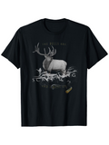Men's T-Shirt Lost Souls Are Screaming Silver Antlers Under Autumn Sky Elk