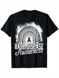 Men's T-Shirt Rare Disease Awareness Worn Grunge Circle Pattern With Ribbon Symbol