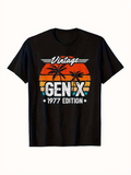 Men's T-Shirt Vintage Gen X 1977 Edition Sunset With Palm Trees