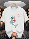 Men's T-Shirt Playful Dolphin With Bow Tie And Sailor Hat Smiling Under Bubbles Dolphin