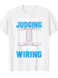 Men's T-Shirt Im Only Judging Wiring With Colorful Loops And Simple Lines