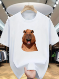 Men's T-Shirt Charming Watercolor Brushstrokes With Playful Expression Capybara