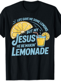 Men's T-Shirt Life Gave Me Some Lemons Fresh Drink With Sliced Fruit And Glass Lemonade