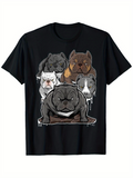 Men's T-Shirt Artistic Illustration With Fierce Looking Dogs Among Dark Background Bulldog