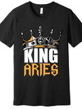 Men's T-Shirt King Aries Golden Crown With Regal Lettering And Bold Artistic Typography Crown