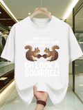 Men's T-Shirt Oh Look A Squirrel With Nutty Friends Playing On Grass Squirrel