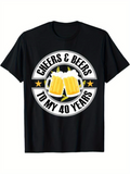 Men's T-Shirt Cheers Beers With Foamy Mugs Stars And Wheat Beer