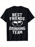 Men's T-Shirt Best Friends Drinking Team With Beer Mugs And Celebration Motif T Shirt