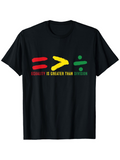 Men's T-Shirt Equality Is Greater Than Division Colorful Painted Symbols On Black T Shirt