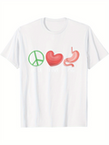 Men's T-Shirt Playful Gastrointestinal Peace Love Stomach Emoji Art T Shirt