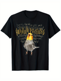 Men's T-Shirt Funny Cockatiel Screaming Among Radiant Letters Parrot