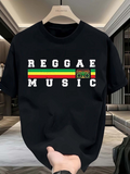Men's T-Shirt Colorful Stripes With Retro Cassette Reggae Music