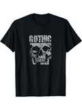 Men's T-Shirt Gothic Typography With Distressed Grunge Skull Illustration Night Skull