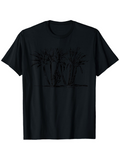 Men's T-Shirt Dusky Seaside Breeze With Tall Palm Trees Among Shadows Night Palm Tree