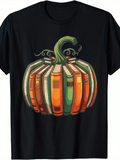 Men's T-Shirt Vintage Hardcover Books Arranged In Pumpkin Shape With Swirling Green Stem Pumpkin