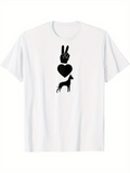 Men's T-Shirt Peace Love Elegant Silhouette Of Graceful Dog
