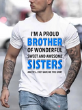 Men's T-Shirt Proud Of Wonderful Sweet And Awesome Sisters Brother T Shirt Design