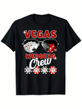 Men's T-Shirt Vegas Wedding Crew With Playing Cards Sunglasses And Casino Chips