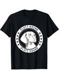 Men's T-Shirt Plott Hound Monochrome Portrait In Circular Emblem Surrounded By Stars Dog
