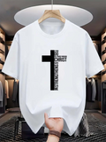 Men's T-Shirt Strengthens Me With Black Cross Graphic T Shirt