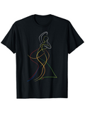 Men's T-Shirt Colorful Flowing Lines Forming Silhouette Of Elegant Woman