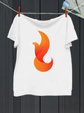 Men's T-Shirt Bright Fiery Orange Curves Forming A Stylized Bird