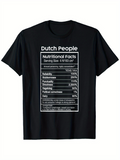 Men's T-Shirt Nutritional Facts Label With Bold White Letters On Solid Black T Shirt