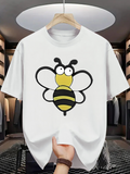 Men's T-Shirt Whimsical Cartoon With Big Eyes And Yellow Stripes Bee
