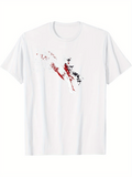 Men's T-Shirt Dynamic Red And Black Motion Captured Artistic Figure
