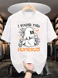 Men's T-Shirt I Found This Humerus Cute Ghost With Spider Webs And Bones Surrounded By Little Bats