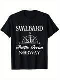 Men's T-Shirt Svalbard Compass With Wind Rose Arctic Ocean Norway