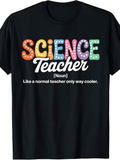Men's T-Shirt Science Teacher Noun Only Way Cooler Colorful Light Bulb Letters T Shirt