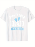 Men's T-Shirt 2nd Time Dad Its A Boy Blue Baby Footprints T Shirt