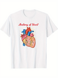 Men's T-Shirt Anatomy Of Heart Realistic Illustration With Detailed Visible Arteries Colored Heart
