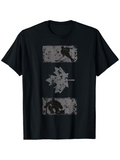 Men's T-Shirt Monochrome Abstract Grunge With Maple Leaf Among Silhouette Creatures T Shirt
