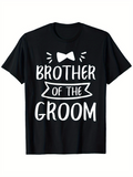 Men's T-Shirt Brother Of The Groom Playful Typography With Bow Tie Graphic T Shirt