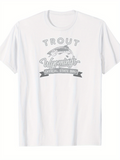 Men's T-Shirt Trout Jumping Over River With Wyoming State Banner Fish