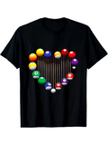 Men's T-Shirt Colorful Pool Balls Arranged In A Heart Shaped Cluster