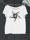 Men's T-Shirt Three Dimensional Overlapping Black Graphic Star