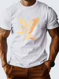Men's T-Shirt Golden Wings Extended In Majestic Flight Over Calm Air Eagle