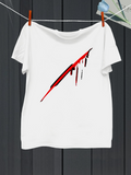 Men's T-Shirt Abstract Red And Black Streak With Dripping Paint Effect Slash