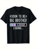 Men's T-Shirt Soon To Be Big Brother Pastel Loading Bar With Cartoon Icons Tee
